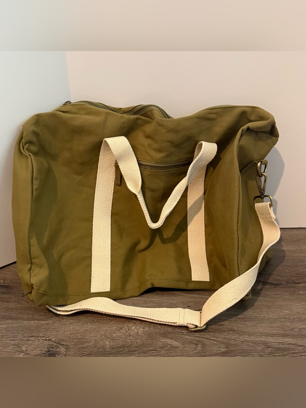 Known Supply Duffel Bag Weekender Canvas Bag- Olive Army Green- NWOT